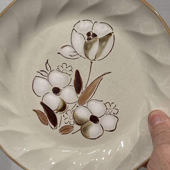 Set of 3 HEARTHSIDE Sculptura Felicity Stoneware Japan Dessert/Salad Plates 7.5” - Picture 4 of 5